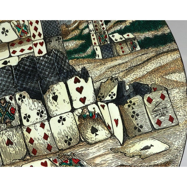 Cream Fornasetti ‘Città Di Carte’ House of Cards Side Table the Top Dated 1990, Numbered 4/6 Atelier Fornasetti, Milan, After a Design by Piero Fornasetti For Sale - Image 8 of 16