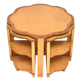 Art Deco Birds Eye Maple Nesting Tables, 1930s, Set of 5 For Sale