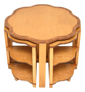 Art Deco Birds Eye Maple Nesting Tables, 1930s, Set of 5