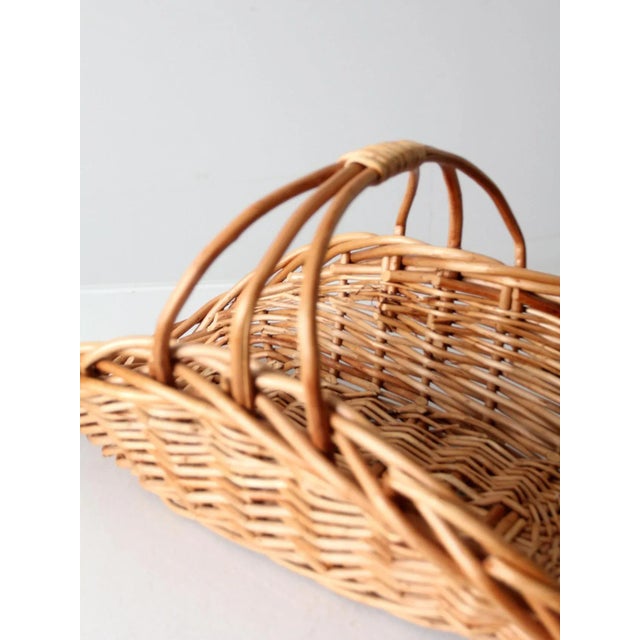 Brown Vintage Wicker Log Basket For Sale - Image 8 of 10