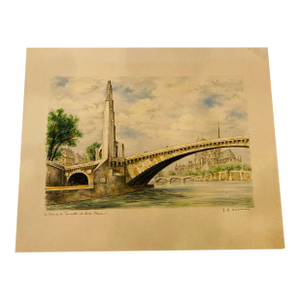 Le Tournelle De Notre Dame Color Print on Paper of Famed Cathedral