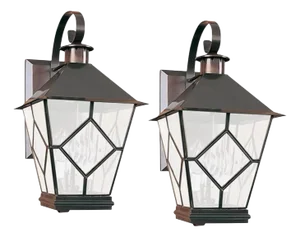 Pair of Traditional Del Mar Lantern Sconces Finished in Matte Bronze