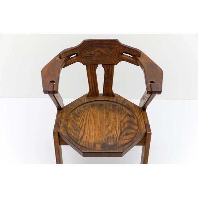 Wood Mid-Century Modern French Provincial Oak Chair, 1960s For Sale - Image 7 of 15