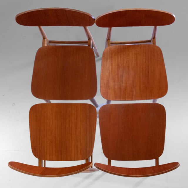 Wood Scandinavian Wood Dining Chairs in the the style of Hans J. Wegner, 1960s, Set of 4 For Sale - Image 7 of 14