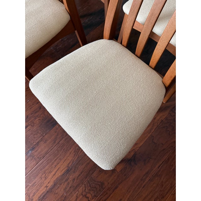 1970s Benny Linden Solid Teak Dining Chairs With New Upholstery - Set of Four For Sale - Image 11 of 12