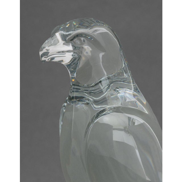 Transparent Baccarat Crystal Falcon Sculpture For Sale - Image 8 of 11