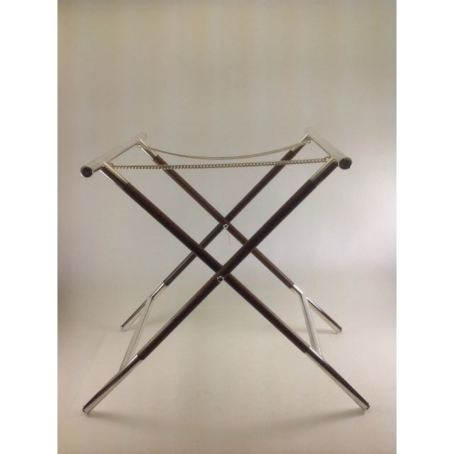 Ref # V/ 1730 C or V/1732 S Photo 435 Description : Silver Plain & Wood Collapsible Stand only. Pattern : Silver & Wood -...