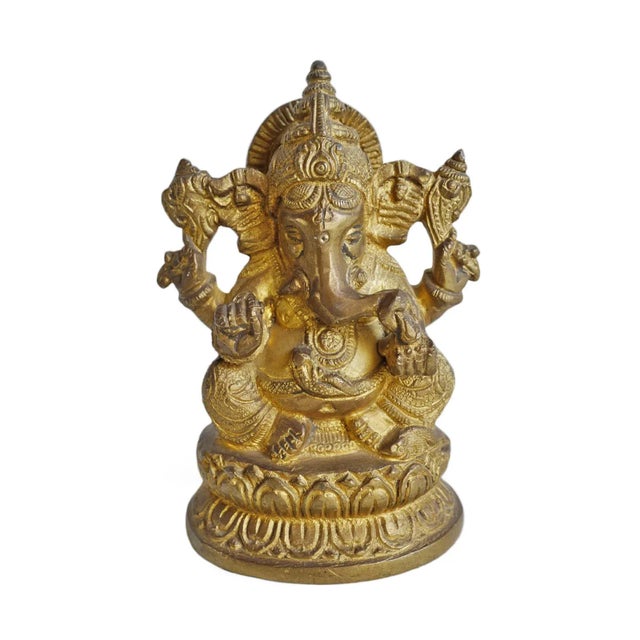 Mid 20th Century Vintage Small Brass Ganesha Figure For Sale - Image 5 of 5