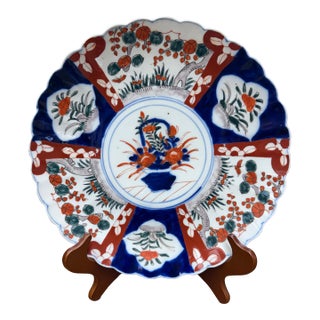Antique Japanese Imari Charger With Scalloped Edge, Late 19th Century For Sale