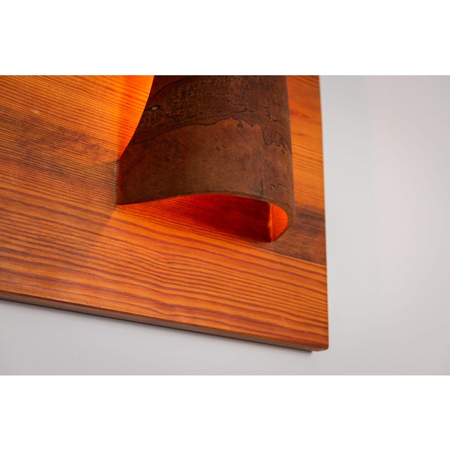 Rectangular Pine Wall Lamp with Bur Wood Veneer Shades, 1960s For Sale - Image 14 of 15