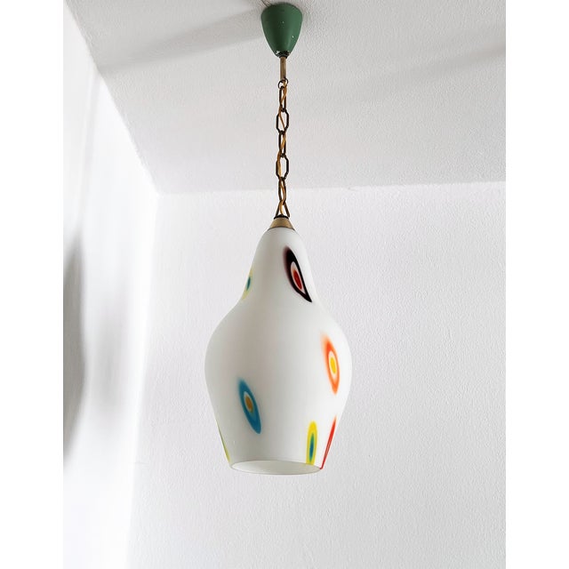 Italian Murano Glass Pendant Lights with Colorful Murrine, 1970s, Set of 2 For Sale - Image 14 of 18