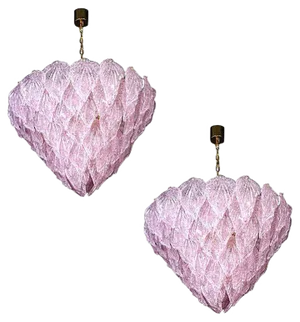 Pink Murano Glass Polar Chandelier, Italy, 1970s