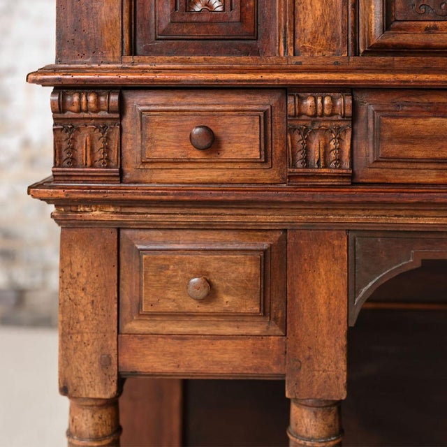 Brown 17th Century French Oak & Walnut Cabinet For Sale - Image 8 of 10