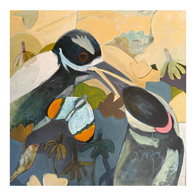 “Garden Life” a Bird Painting by LWren Walraven For Sale