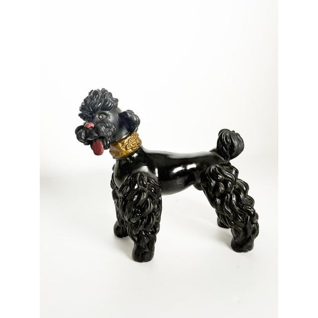 Patinated Plaster Poodle Sculpture, France, 1970s For Sale - Image 4 of 14