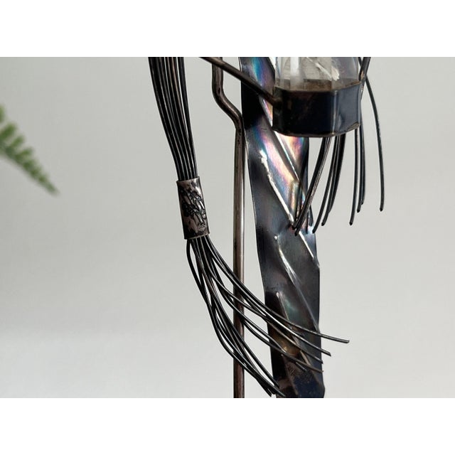 Silver Mid 20th Century Jeff Storey Native American Sterling Silver Brooch Sculpture with Quartz Point For Sale - Image 8 of 12