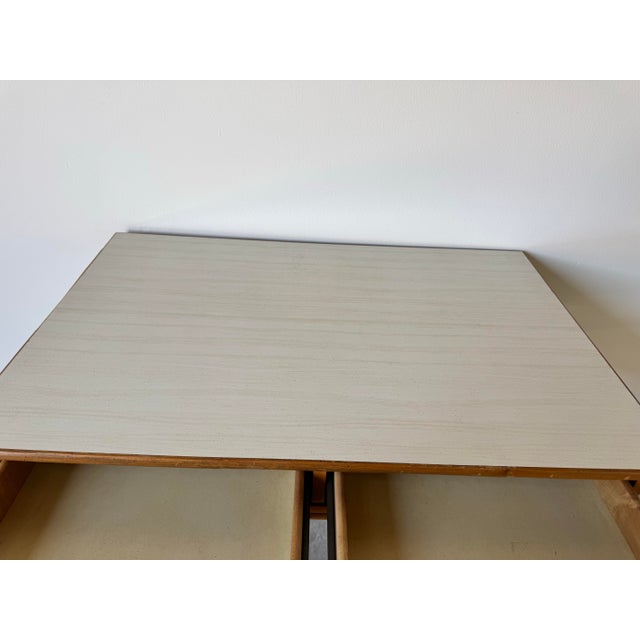 Wood Vintage Coastal Ficks Reed Faux Bamboo Rattan Desk With Chair For Sale - Image 7 of 12