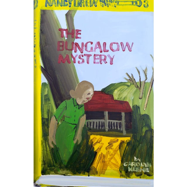This original painting on paper draws inspiration from 'Nancy Drew: The Bungalow Mystery', reinterpreting the classic tale...