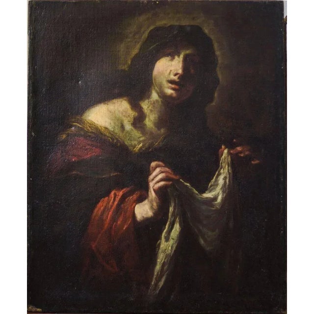 18th c. Italian school Santa Veronica, after Simone Pignoni. Period copy by an unknown hand of the original oil painting...