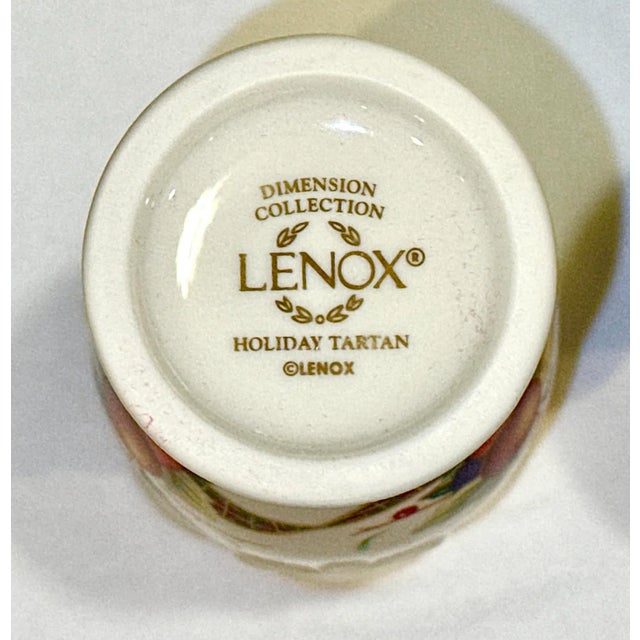 Cream Lenox Holiday Tartan Bud Vases - S/3 - New in Box For Sale - Image 8 of 9