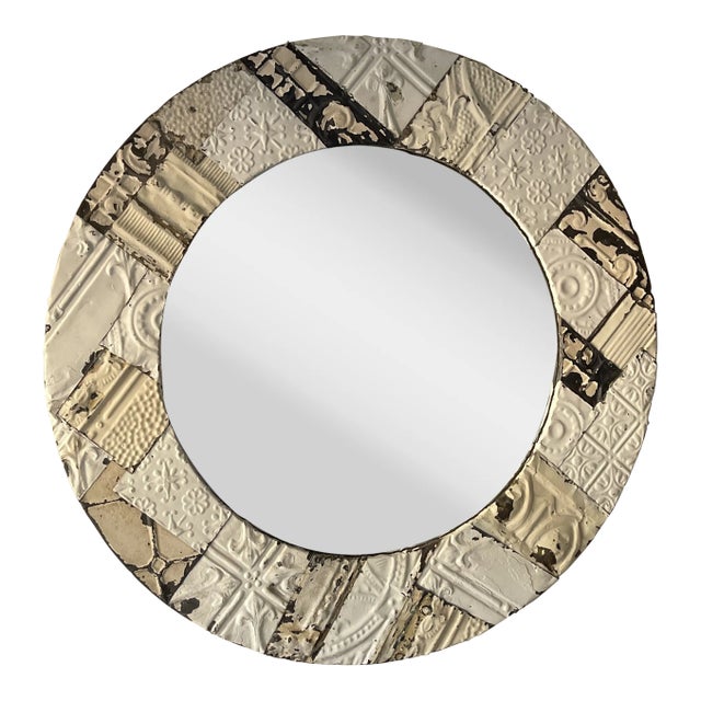 Custom Reclaimed Ceiling Tin Mirror For Sale