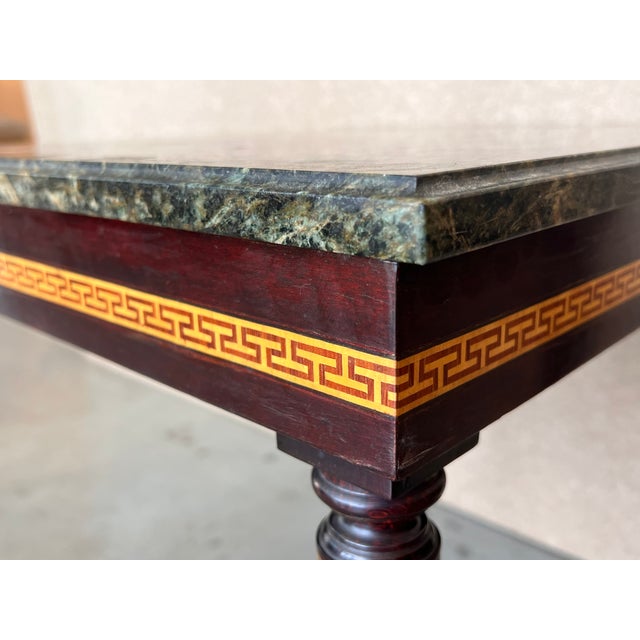 Brown French Mahogany and Marble-Top Set of Two Coffee Table With Bronze Mounts For Sale - Image 8 of 9