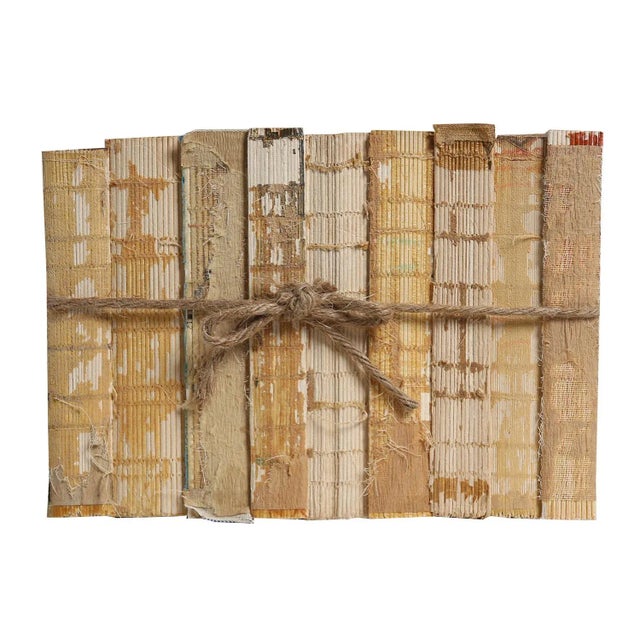 Rustic Decorative Books - Vintage Paper & String Book Bundle - 1 Foot of Tan Books For Sale - Image 3 of 4