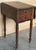 Victorian Wood Drop Leaf Side Table With Turned Legs and Wheels For Sale - Image 4 of 18