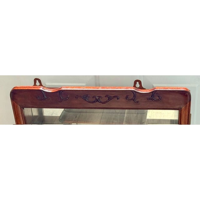 Brass Vintage Chinese Solid Rosewood Oriental Wall Curio For Sale - Image 8 of 14