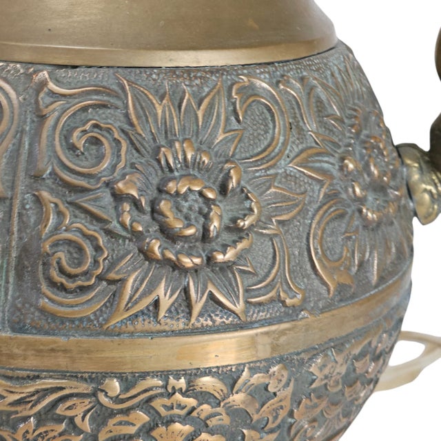 Metal Pair Hollywood Regency Brass Dragon Table Lamps James Mont Style 20" For Sale - Image 7 of 12