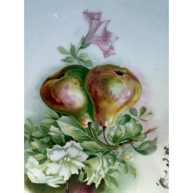 Late 19th Century Antique Rosenthal Bavaria Cabinet Plate, Hand Painted Pears, Gilt Scroll Rim, C. 1900 German Porcelain For Sale - Image 5 of 6