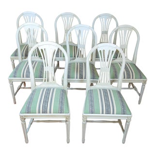 20th Century Swedish Gustavian Style Dining Chairs- Set of 8 For Sale