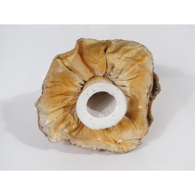 Antique Wax-Over Papier-Mâché Bonnet Doll Figure With Ceramic Face, 11” For Sale - Image 11 of 12