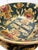 Asian Antique Vintage Famille Noire Hand Painted Enamel Satsuma Ware Bowl & Scalloped Edge Plate From China For Sale - Image 3 of 12