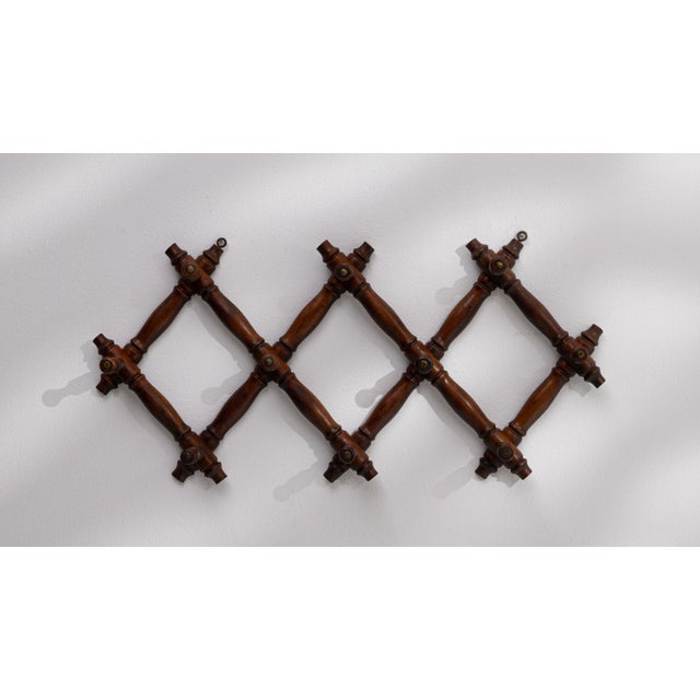 Early 20th Century French Faux Bamboo Wooden Coat Hanger Rack For Sale - Image 9 of 12