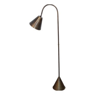 Brass Floor Lamp by Jacques Adnet for Valenti, 1960s For Sale