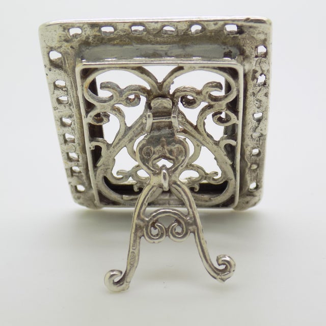 1970s Vintage Italian Handmade Genuine Silver Small Mini Frame Dollhouse Miniature For Sale - Image 5 of 10