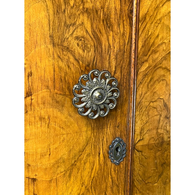Vintage Art Deco English Burl Walnut Armoire / Wardrobe by Durable Suites LTD For Sale - Image 4 of 16