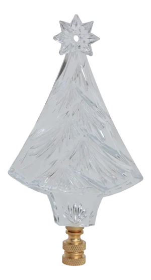 Waterford Crystal Christmas Tree Lamp Finial on Brass Hardware