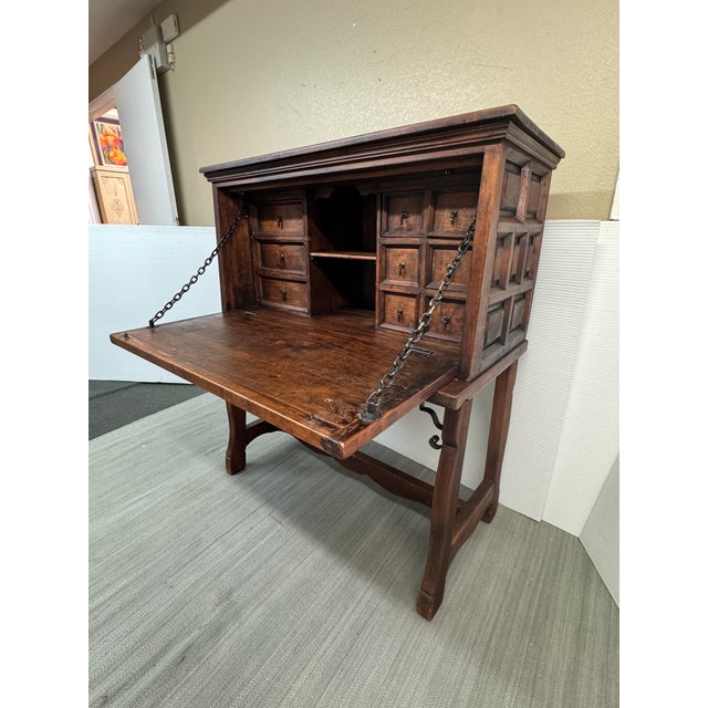 Spanish Bargueño Secretary Desk With Drawers For Sale In San Francisco - Image 6 of 12