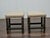 Pair of English 19th Century Ebonized Bobbin Stools with Custom Linen Upholstery For Sale - Image 9 of 9
