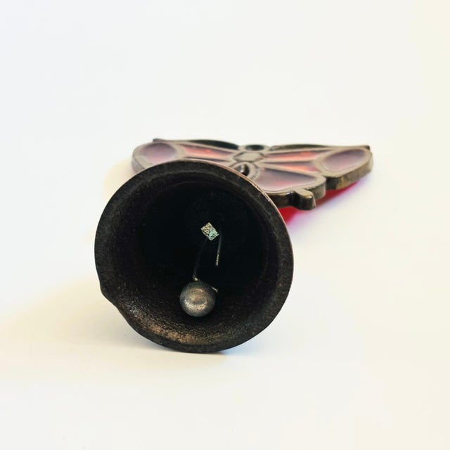 Stained Glass and Brass Butterfly Bell For Sale - Image 10 of 10
