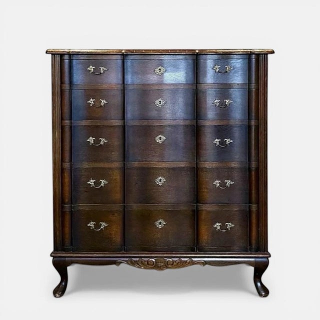 Danish Bow-Front Chest of Drawers, 1940s For Sale - Image 11 of 11