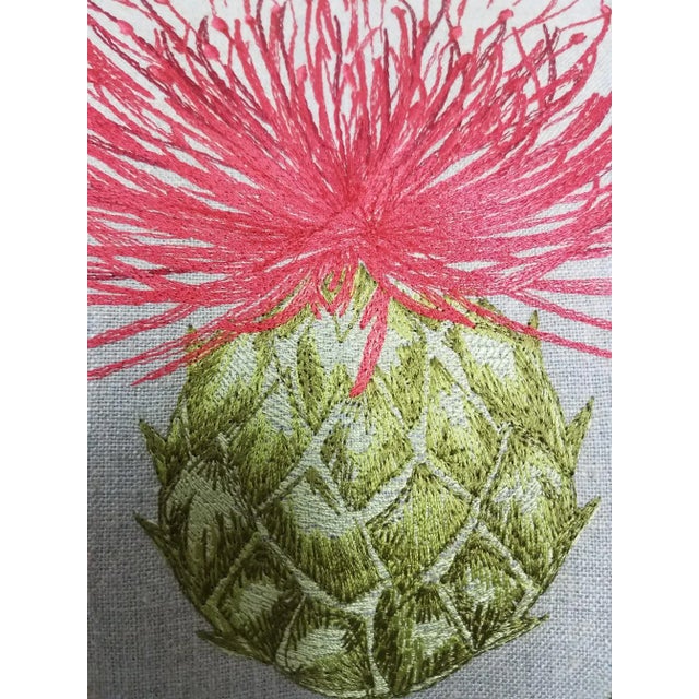Farmhouse Red Thistle Lumbar Pillow For Sale - Image 3 of 10