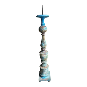 Late 19th Century Wood Altar Pricket Candle Holder Stick