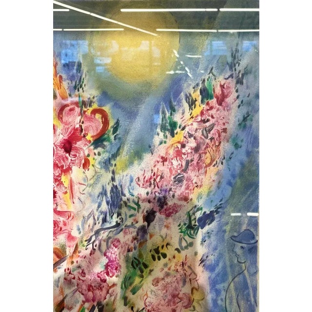 Light Pink Marc Chagall Bouquet De Fleurs Lithograph, Framed For Sale - Image 8 of 12