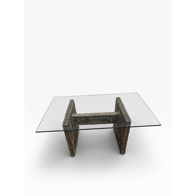 Wood 1960s Attributed Adrian Pearsall for Craft Associates Brutalist Sculptural Glass Top Dining Table For Sale - Image 7 of 15