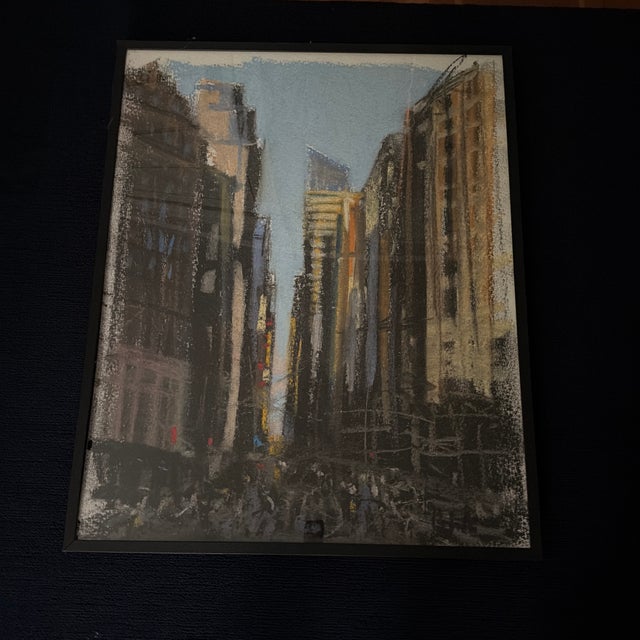 2020s Mitchell Gold + Bob Williams Framed Impressionist Cityscape Print For Sale - Image 5 of 5