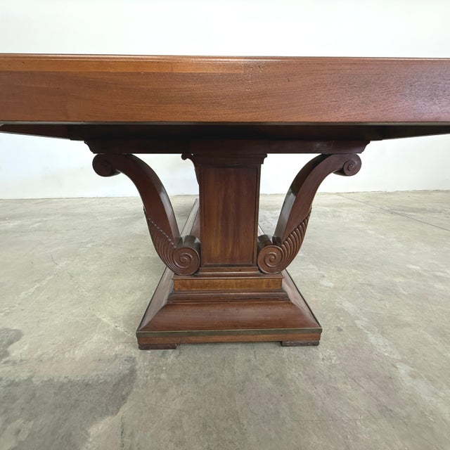 Massive French Art Deco Walnut Dining Table For Sale - Image 9 of 9