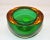 Marked Murano Art Glass Round Amber & Green Blown Glass Catchall Bowl Italy 1960 For Sale - Image 12 of 13